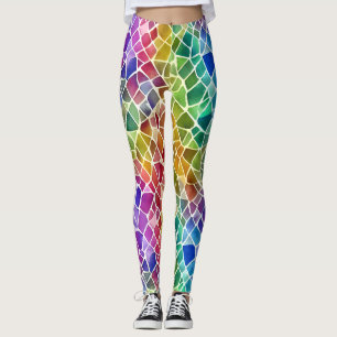 Glitzer Abstrakt Geometrisches Oktagon Leggings