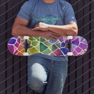 Glitzer Abstrakt Geometrisches Oktagon Skateboard