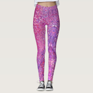 Glitzer abziehen Rosa/Multiprint-Leggings Leggings