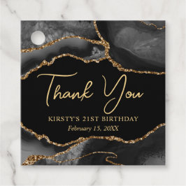 Glitzer Agate Birthday Party für Black and Gold Im Geschenkanhänger