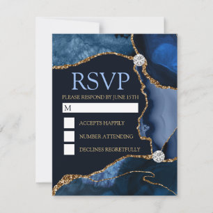Glitzer Agate Birthday Party RSVP Karte