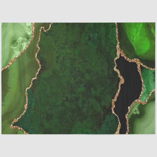 Glitzer Agate für Green und Gold Imitate Seidenpapier (Vorderseite)