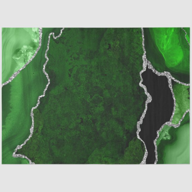 Glitzer Agate für grüne und silberne Imitate Seidenpapier (Vorderseite)