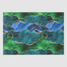 Glitzer Agate, Imitat für blaue und grüne Pfauenbä Seidenpapier