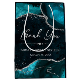 Glitzer Agate Sweet aquamarin und Silver Imitats 1 Mittlere Geschenktüte