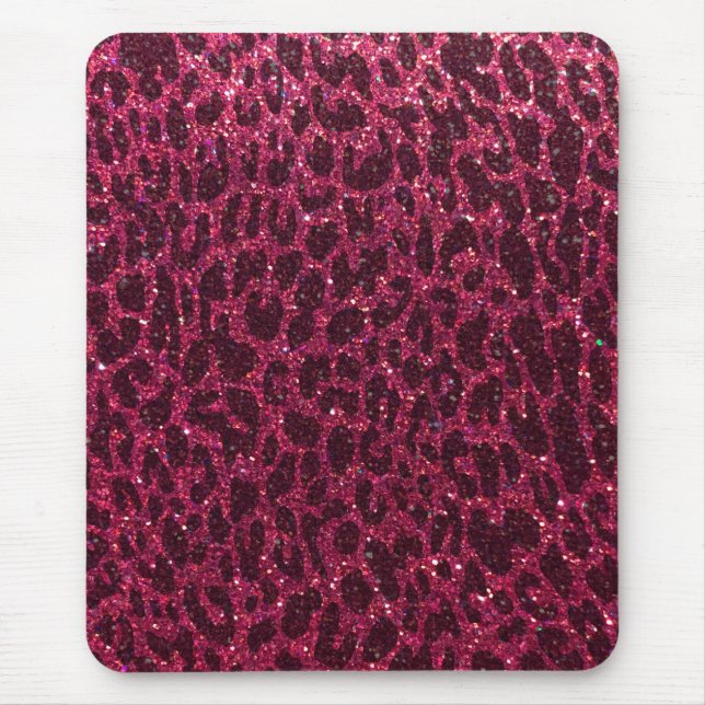 Glitzer Animal Print Chic Elegante Moderne Glitzer Mousepad (Vorne)