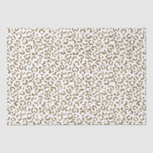 Glitzer Antiquitäten Gold Leopard Print         Seidenpapier