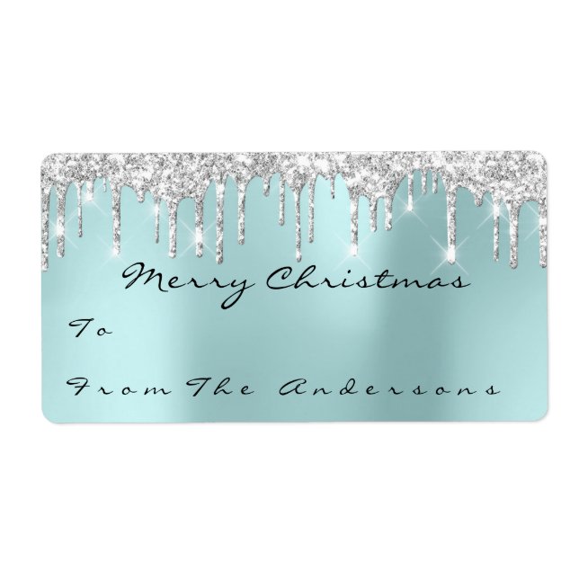 Glitzer Aqua Silver Grau Feiertage Weihnachtssaiso (Vorne)