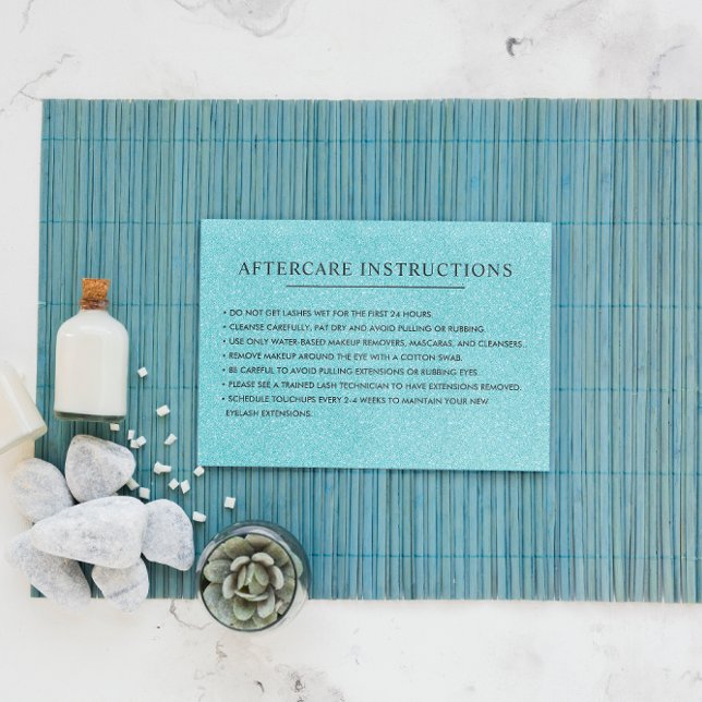 Glitzer Aqua-Wimpern-Brauen-Nachbehandlung Visitenkarte (Von Creator hochgeladen)