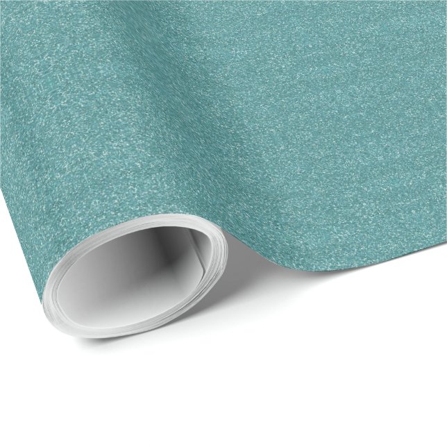 Glitzer aquamarin / Blau Imitate Geschenkpapier (Rolleneckpunkt)