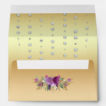 Glitzer Aquarell Blume Diamanten Gold