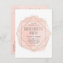 Glitzer Aquarell Rosa Junggeselinnen-Abschied