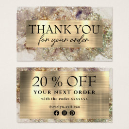 Glitzer Aquarell- und Foliendiskontkarte