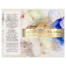 Glitzer Aquarell- und Goldfolienbroschüre