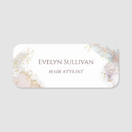 Glitzer Aquarellformen Namensschild