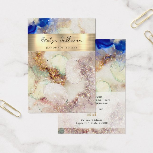 Glitzer Aquarellgoldfolie Schmuckkarte (Büro)