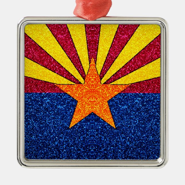 Glitzer Arizona Fahne Ornament Aus Metall (Vorne)
