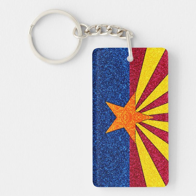 Glitzer Arizona-Rechteck-Schlüsselanhänger Schlüsselanhänger (Vorderseite)