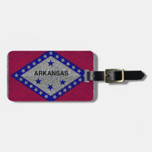 Glitzer Arkansas Flag individuell anpassbare Gepäc Gepäckanhänger
