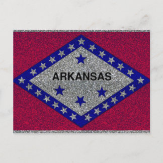 Glitzer Arkansas-Flagge Postkarte