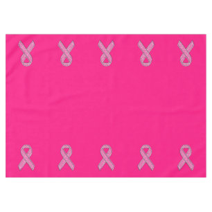 Glitzer-Art-Rosa-Band-Bewusstseins-Fuchsie Tischdecke