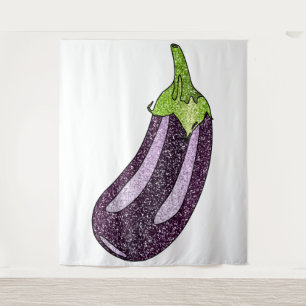 Glitzer-Aubergine Wandteppich