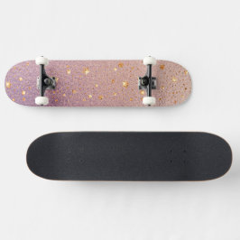 Glitzer auf Rose Gold und Lila Foil Textur Skateboard