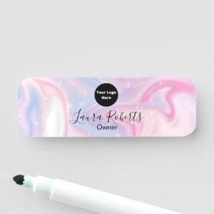 Glitzer aus rosa Marmor  Namensschild