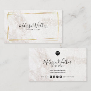 Glitzer aus Rosenholz mit Goldrahmen Visitenkarte