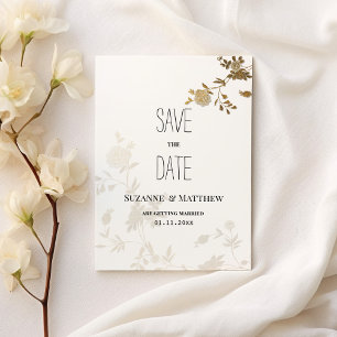 Glitzer aus Weißgold Save the Date Einladung