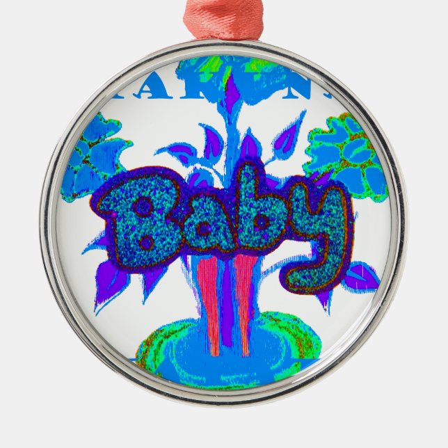 Glitzer Baby Hakuna Matata gifts.pnng Silbernes Ornament (Vorne)