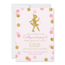 Glitzer Ballerina, Rosa und Goldsparkle Geburtstag