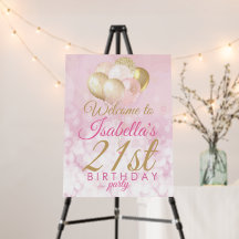 Glitzer Balloons 21. Geburtstag Party Willkommen