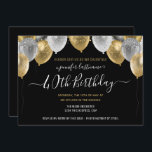 Glitzer Balloons 40. Geburtstagsfeier Party Einlad Einladung<br><div class="desc">Elegante Imitate Silber und Gold Glitzer Ballons an der oberen Grenze. Alle Texte sind individuell einstellbar und lassen sich für Ihr eigenes Party leicht ändern. Das elegante Design der Geburtstagsgeschenke,  jedes Jahr,  das Alter kann verändert werden</div>