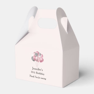 Glitzer Balloons Rosa und Silber Geburtstag Geschenkschachtel