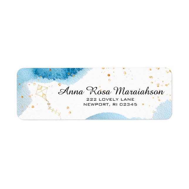 *~*Glitzer Beach Nautic Ocean Gold FLYING KITE (Vorne)