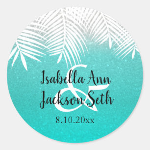 Glitzer Beach Runder Aufkleber