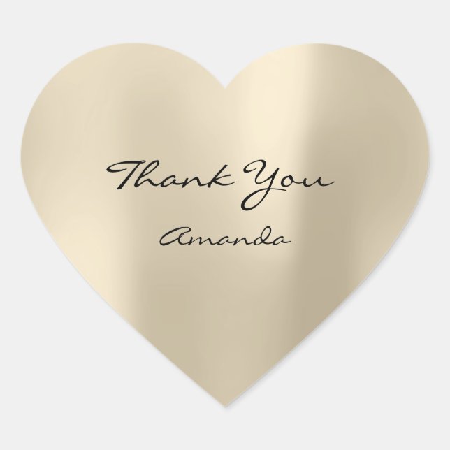 Glitzer Beauty Name Bridal Herzlichen Dank Champai Herz-Aufkleber (Vorderseite)