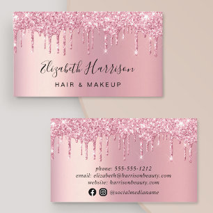 Glitzer Beauty Pink Visitenkarte