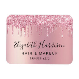 Glitzer Beauty Pink Visitenkarte Magnet