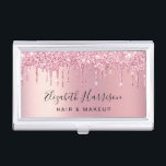 Glitzer Beauty Pink Visitenkarten Dose<br><div class="desc">Mit diesem schicken Visitenkarten-Gehäuse mit rosa Imitat-Glitzer und Ihrem Namen in einem trendigen Skript vor einem Hintergrund mit rosa Imitate. Ideal für Schminkkünstler,  Haarstylisten und Ästhetiker.</div>