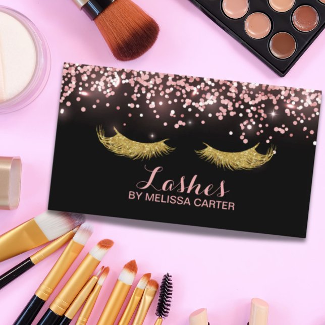 Glitzer Beauty Salon Makeup Artist Lash Extensions Visitenkarte (Glitter Beauty Salon Makeup Artist Lash Extensions Business Card)