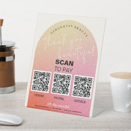 Glitzer Beauty Salon QR Code Unberührbare Bezahlun Sockelschild