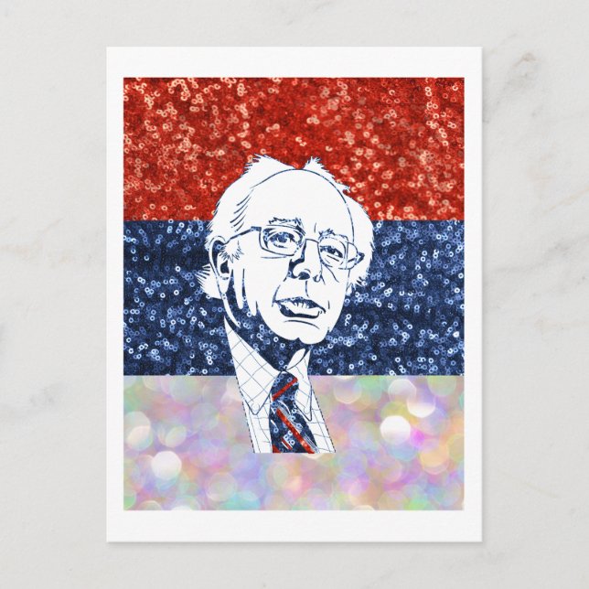 Glitzer bernie sanders postkarte (Vorderseite)