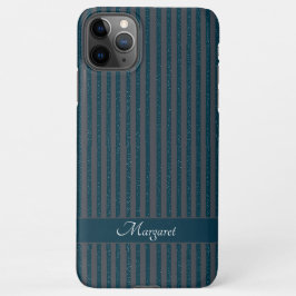 Glitzer Blau  | Minimal Modernes Initialen-Monogra iPhone 11Pro Max Hülle