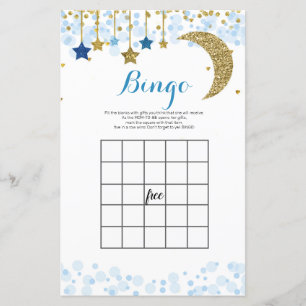 Glitzer Blauer Mond Wasserfarbe Bingo Spiel