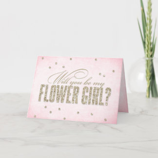 Glitzer-Blick sind Sie mein Blumen-Mädchen? Karte