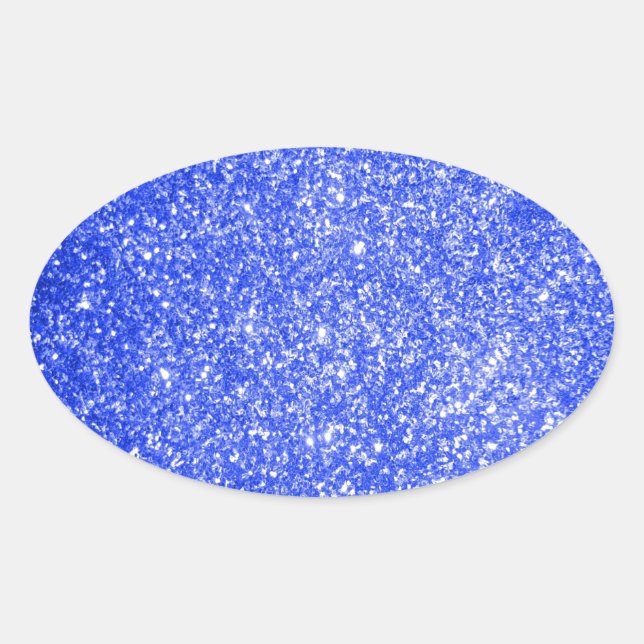 Glitzer Blue Ovaler Aufkleber (Vorderseite)