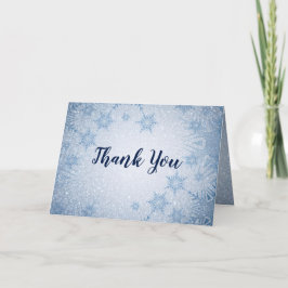 Glitzer Blue Snowflakes Winterhochzeit Danke