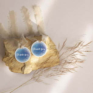 Glitzer Blue Vielen Dank für Ihre traumhafte Hochz Runder Aufkleber